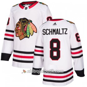 Män Ishockey Chicago Blackhawks Tröja Nick Schmaltz 8 Adidas 2017-2018 Vit Authentic